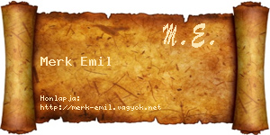 Merk Emil névjegykártya